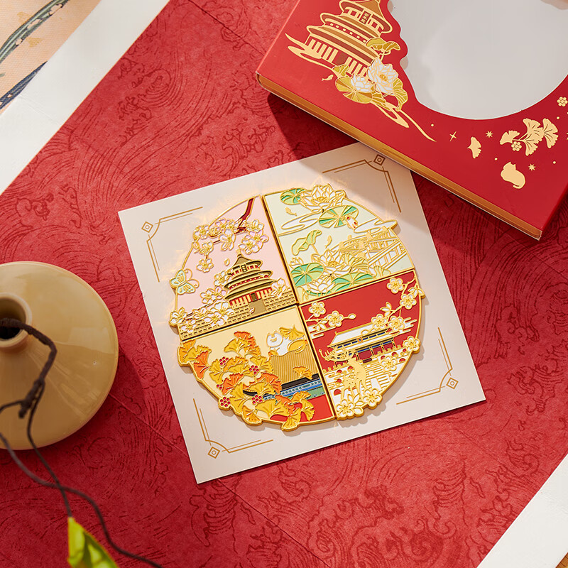 Ouliwen Chinese-Style Magnetic Refrigerator Magnet, Creative Cultural And Creative Gift, National Trend Bookmark, Magnetic Sticker, Museum Beijing Tourist Attraction Souvenir, Graduation Season Gift