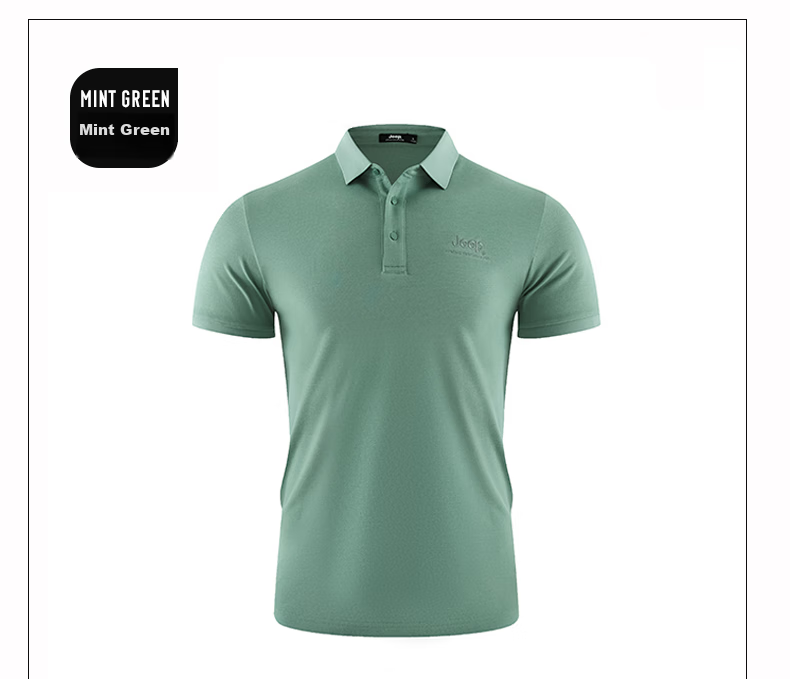 JEEP Men's Short Sleeve Polo Shirt Outdoor Sports Ice Cooling Quick-Dry Business Casual Fitness T-Shirt 42