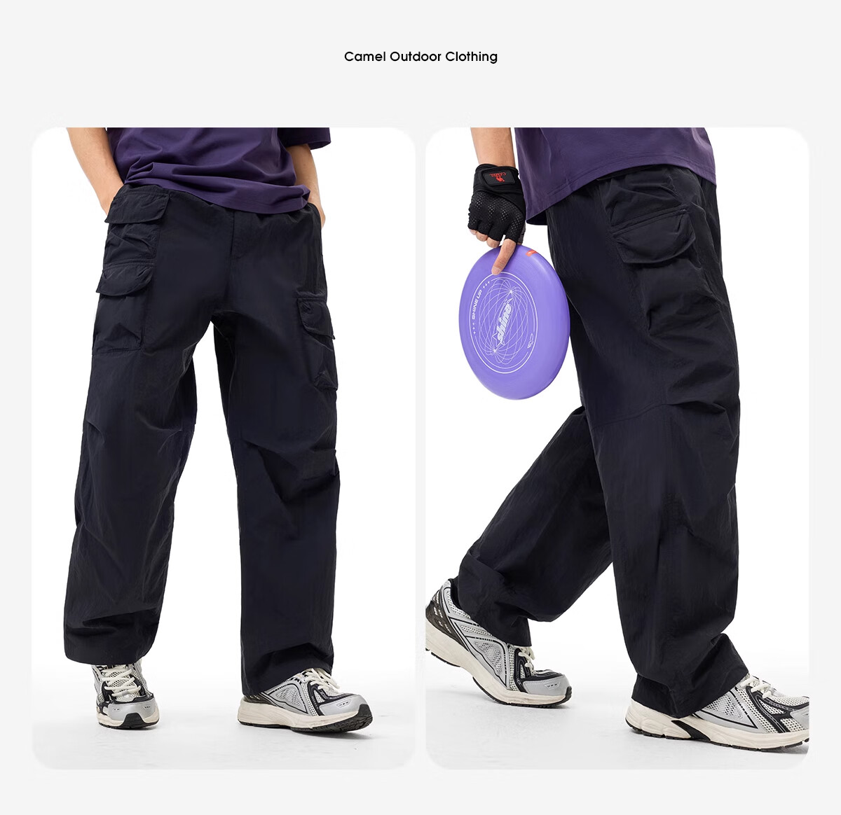 CAMEL [Wang Junkai's Choice] Outdoor Quick-Dry Long Pants for Men And Women, Summer 2025 Workwear Paratrooper Pants, Cool-Feeling Sports Pants M 23