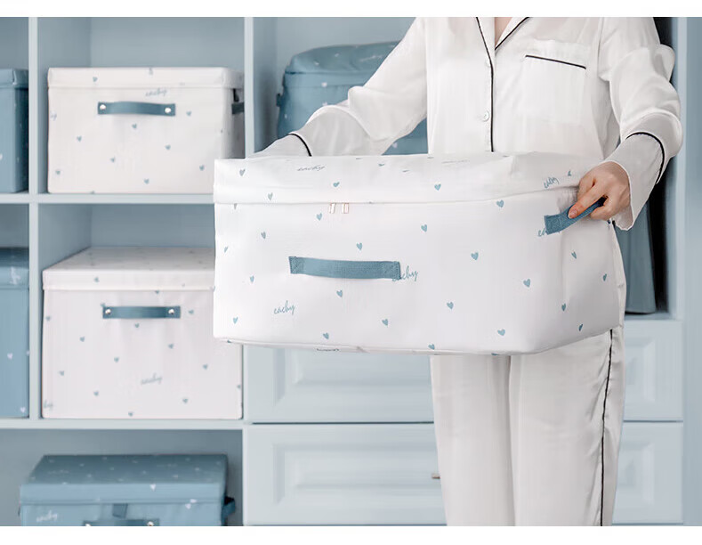 EACHY Quilt Storage Bag Moving Packing Bag Clothes Cotton Quilt Moisture and Mildew Proof Peter Blue L:56*42*24cm 8