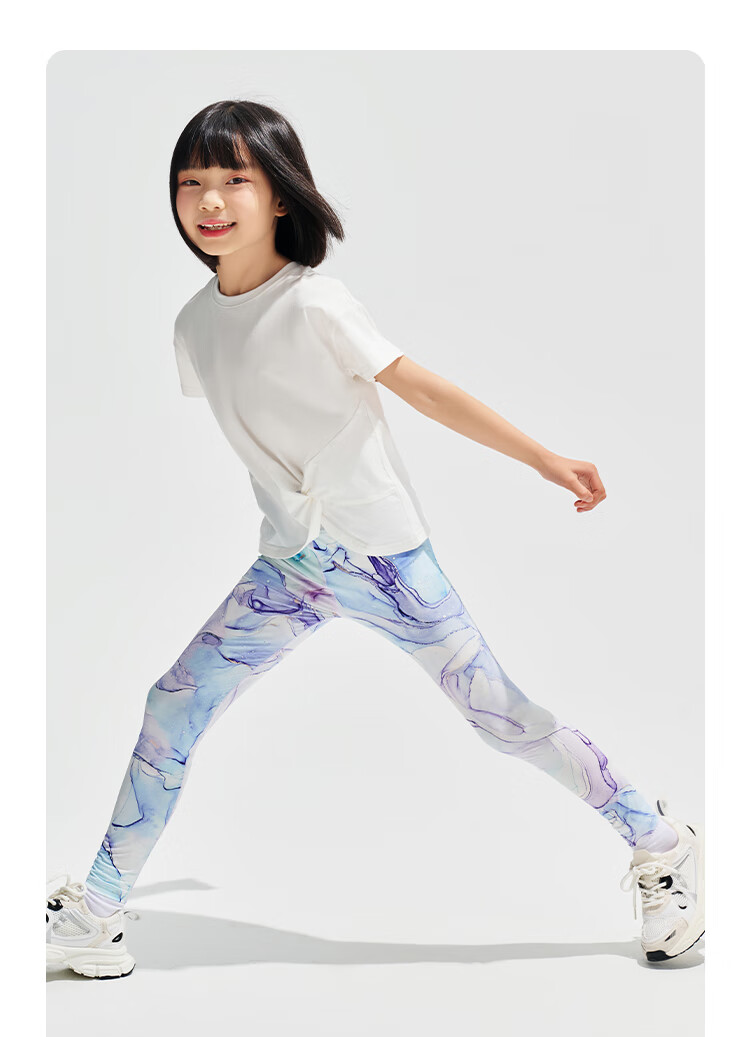 QQ DUCK Children's Clothing Girls' Leggings Yoga Workout Pants Student Wear Colorful Purple; Size 165 20
