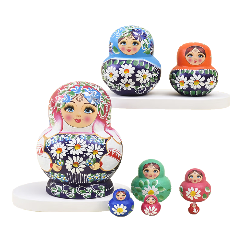 Huashimeng Russian Nesting Dolls, 10-Layer Ornament, Children's Toy, Handmade Stress Relief, Creative Gift for Girls And Boys, Holiday Present