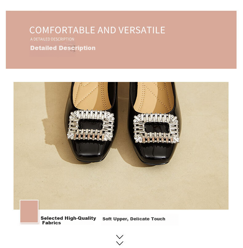 DAPHNE Women's Flats, Square Toe, Mid-Low Heel, Rhinestone, Everyday Commute, Red Wedding Shoes, Boat Shoes, Women's Footwear, Red, Size 38 2