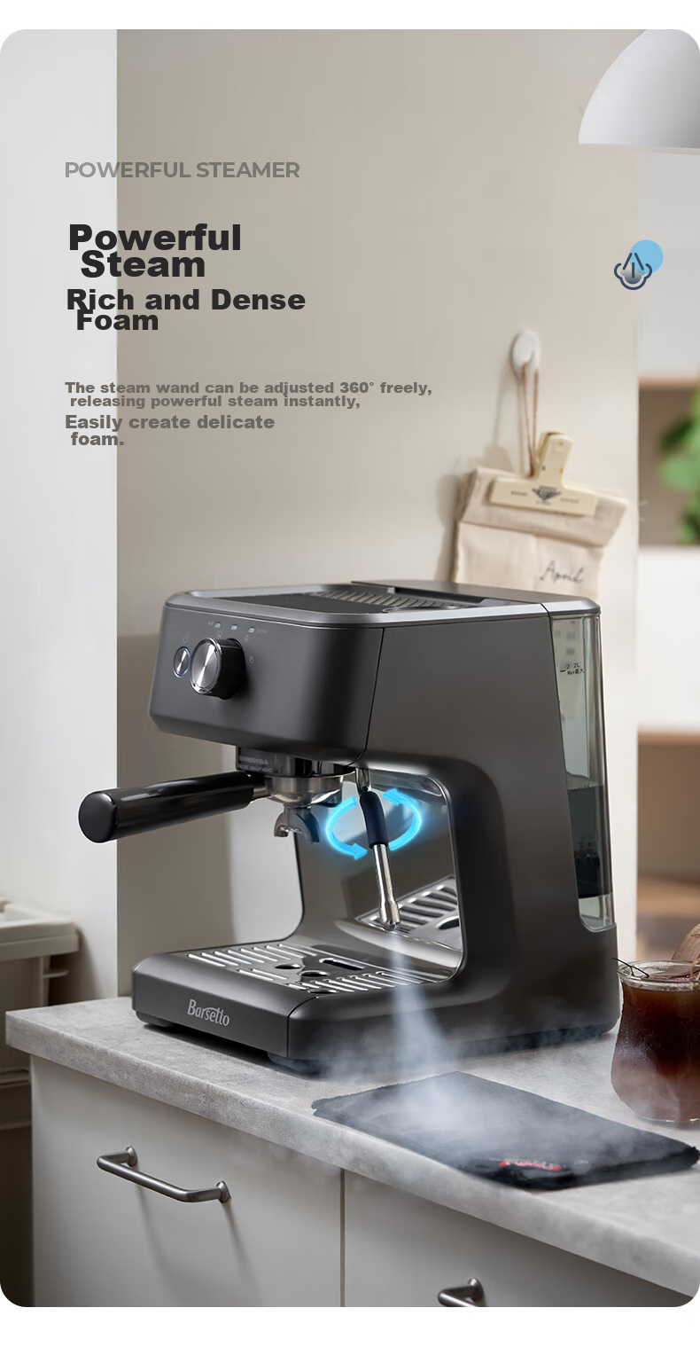 Barsetto [30-Day Price Protection] Italian Semi-Automatic Home Cold Brew Coffee Machine with Temperature Control, Pump Pressure Extraction, Detachable Design, Hot And Cold Dual Extraction, Compact All-In Grinder BAE-M2C White 12