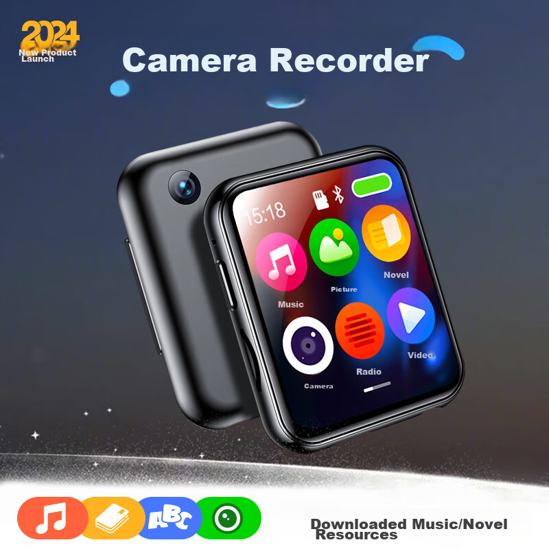 BENJIE R1 Bluetooth MP3 Player with Camera, Portable Music Player for Students, MP4 Player for High School Students, MP5 Electronic Book Reader P3 P4 P6