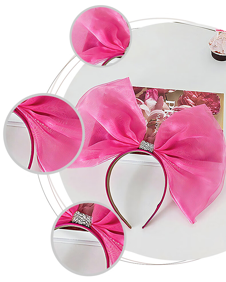 Duomeiyi Birthday Hat, Birthday Scene Decoration, Girl's Happy Birthday Props, Barbie Pink Headband, Butterfly Fashion Simple Desig 3