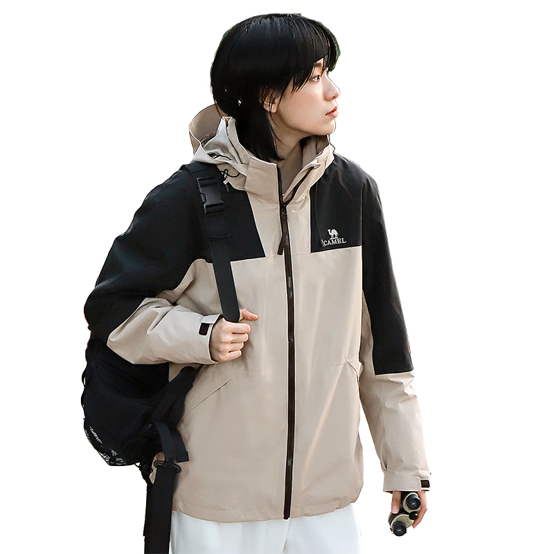 CAMEL Outdoor Jacket, Three-In Fleece-Lined Thickened Waterproof Couple's Style Coat, Mountaineering Clothing, A9W214119-1