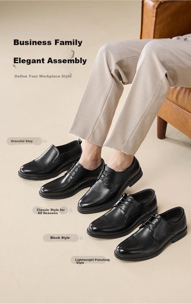 Bata Commuter Business Leather Shoes Comfortable Cowhide Men's Dress Shoes Wedding Shoes 25002AM5 Black (Perforated) Size 38 3