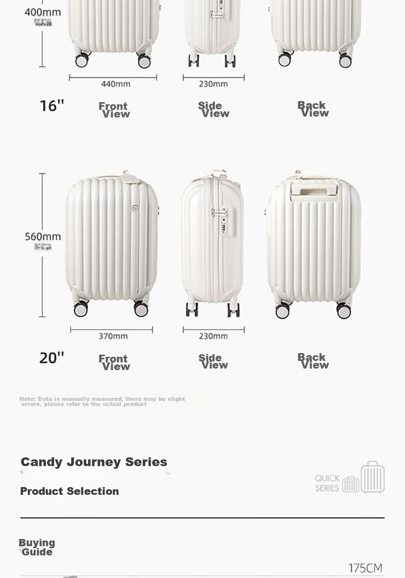 ELLASSAY Candy Series Luggage, 20-Inch Suitcase, Fashionable Trolley Case, Unisex Password Lock, Portable Travel Case 11