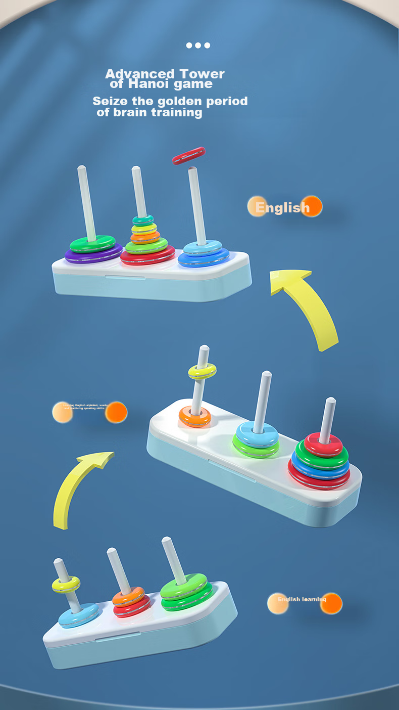 Qiyi Ten-Tower Hanoi Tower, Children's Toy, Baby Building Blocks, Competition-Specific, Logical Thinking Training, Early Education Teaching Aid 5