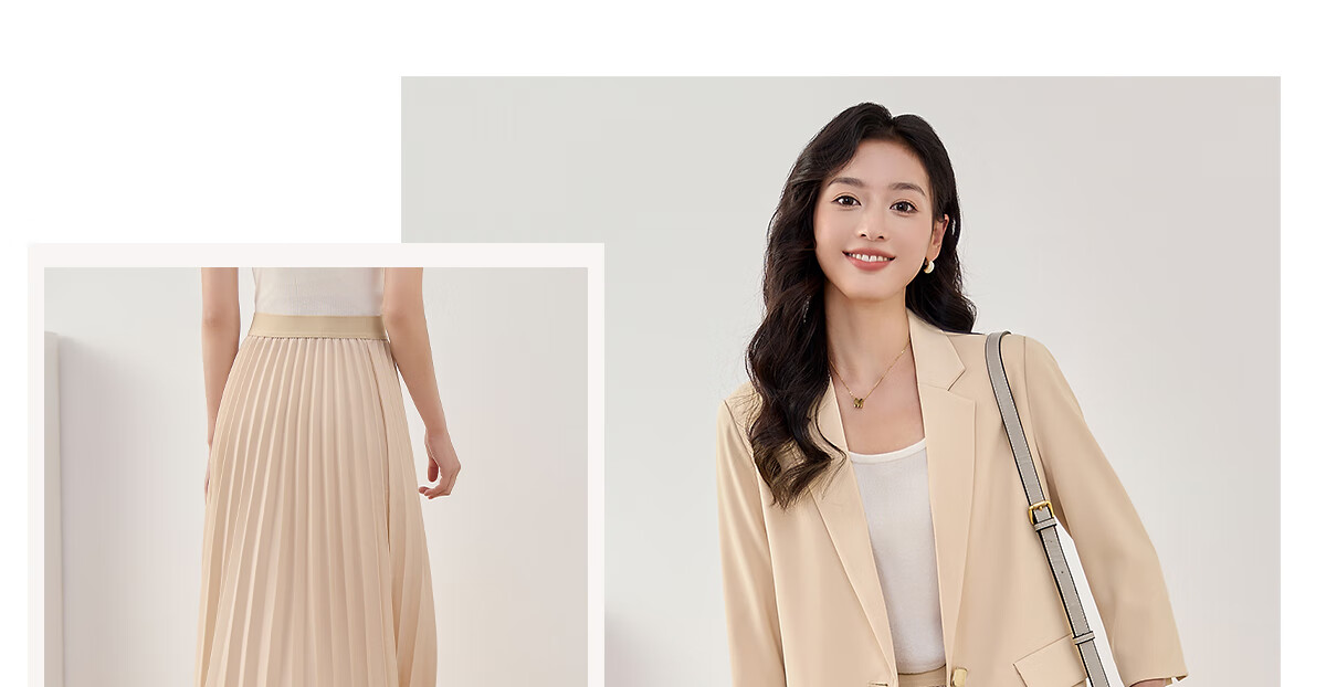 Chushen Spring And Autumn High-Waisted A-Line Midi Skirt for Women, Fashionable Versatile Pleated Skirt S13KB2098 Black 13