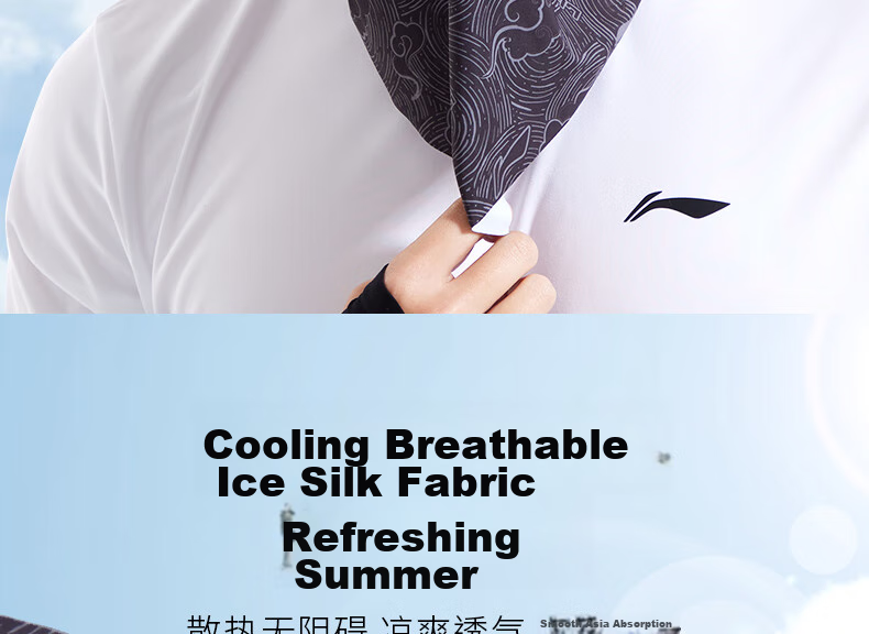 Li-Ning Cycling Sun Protection Face Mask Neck Gaiter for Men, Magic Headband Face Cover Ice Silk Neck Warmer Thin Outdoor Mosquito Repellent 13