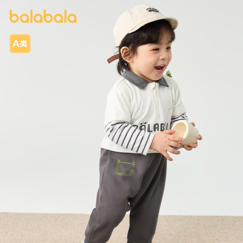 BALABALA Baby Romper Autumn Boys Outing Jumpsuit Fake Two-Piece 200324120104