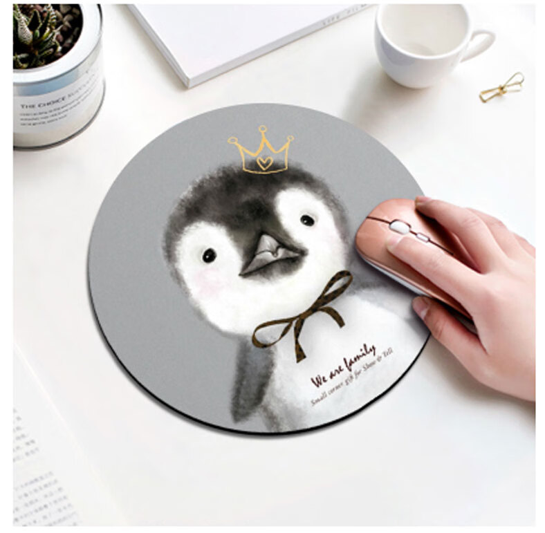 Juyingfeng Mouse Pad Small Size with Lock Edge, Round Mouse Pad, Portable, Washable, Laptop Mouse Pad, 220*220mm, Bao Fu Jie You 7