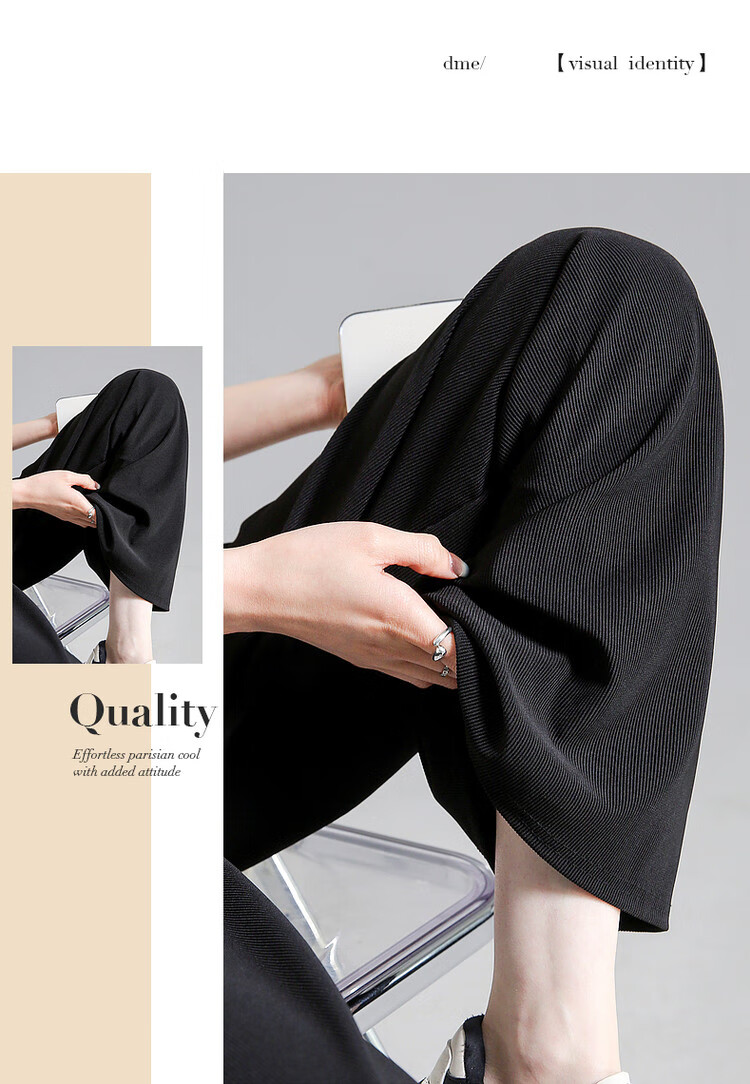 Dme [Refined Light Urban Draping Pants] Spring And Autumn Lightweight Elastic Waist Long Pants for Women, Casual Trousers 12