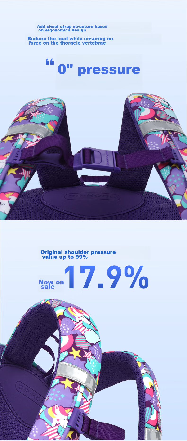 DR·KONG Backpack for Girls, Elementary School Students Grades 3-6, Children's Spine-Protecting Lightweight Large-Capacity Backpack, Convenient Shoulder Bag 12