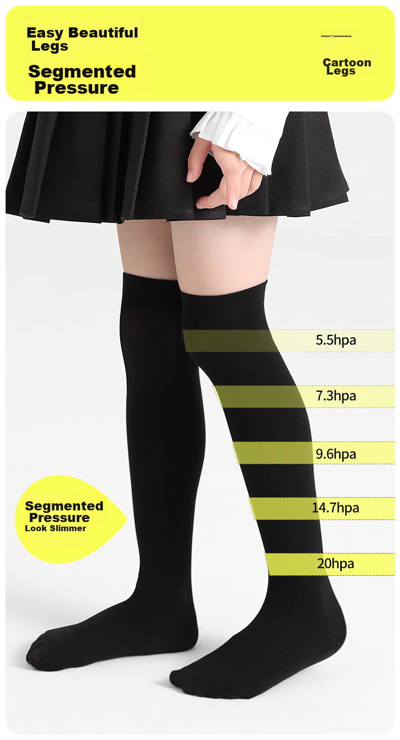 Barbie Children's Mid-Calf Socks, Girls' Thin White Socks for Spring And Autumn, Boys' Black Over-Knee High Socks 3