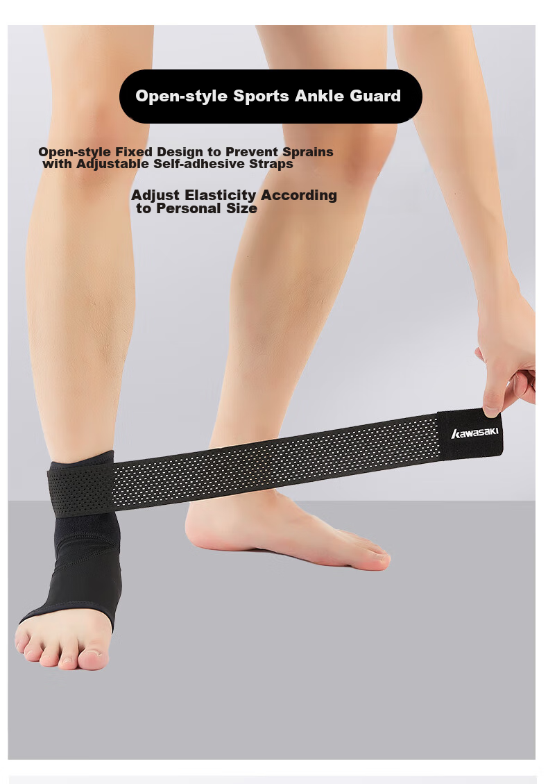 KAWASAKI Sports Ankle Brace, Sprain Protection, Running Fitness, Lightweight, Compression, Quick-Drying Foot Wrap, Ankle Support, A3610, Black, Size M 4