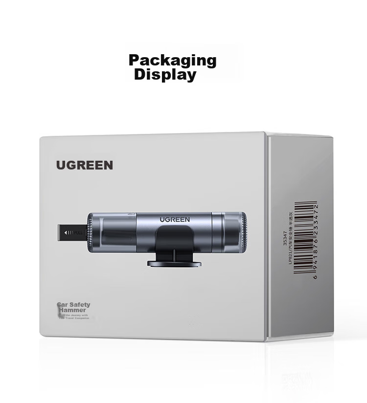 UGREEN Car Escape Tool, Window Breaker, Safety Hammer for Vehicles, High-Impact Seat Belt Cutter, Emergency Rescue Kit 24