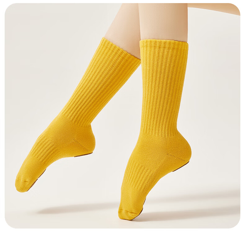 TIEJIAN Modern Dance Socks, Non-Slip Classical Ballet Practice Socks for Men And Women, Chinese Dance Thick Mid-Calf Socks, Black 10