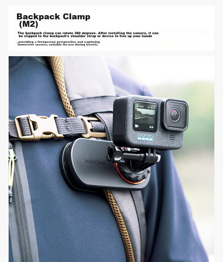 MAXCAM/Maisikamu Compatible with GoPro Ace Pro 2/GoPro 13/12/11/10/9/8/7 Action Cameras, Car Suction Cup Glass Mount, Vehicle-Mounted Bracket Accessories 3