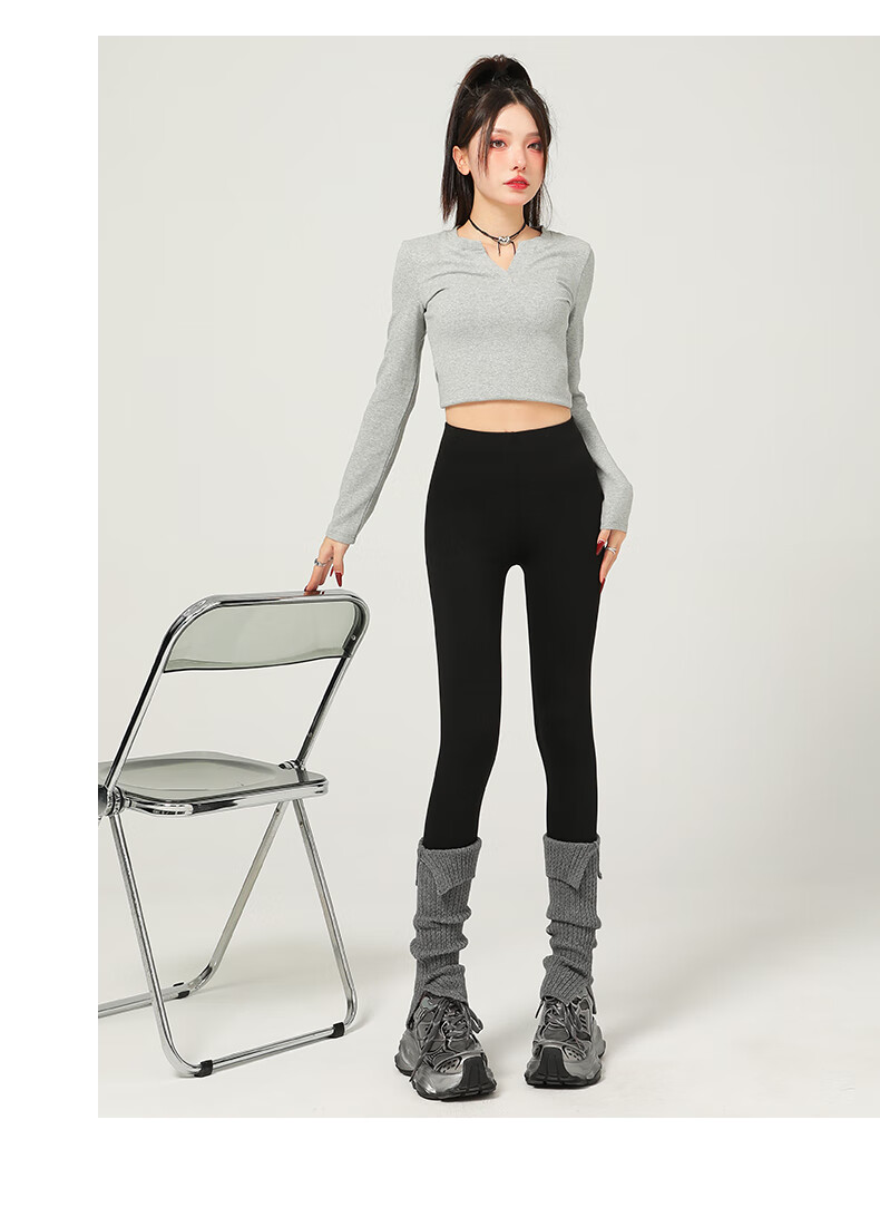 LangSha Butt-Lifting Leggings for Women, Autumn And Winter New Style, Thick Lambswool Yoga Pants, Tummy Control, Outer Wear Shark Pants 14
