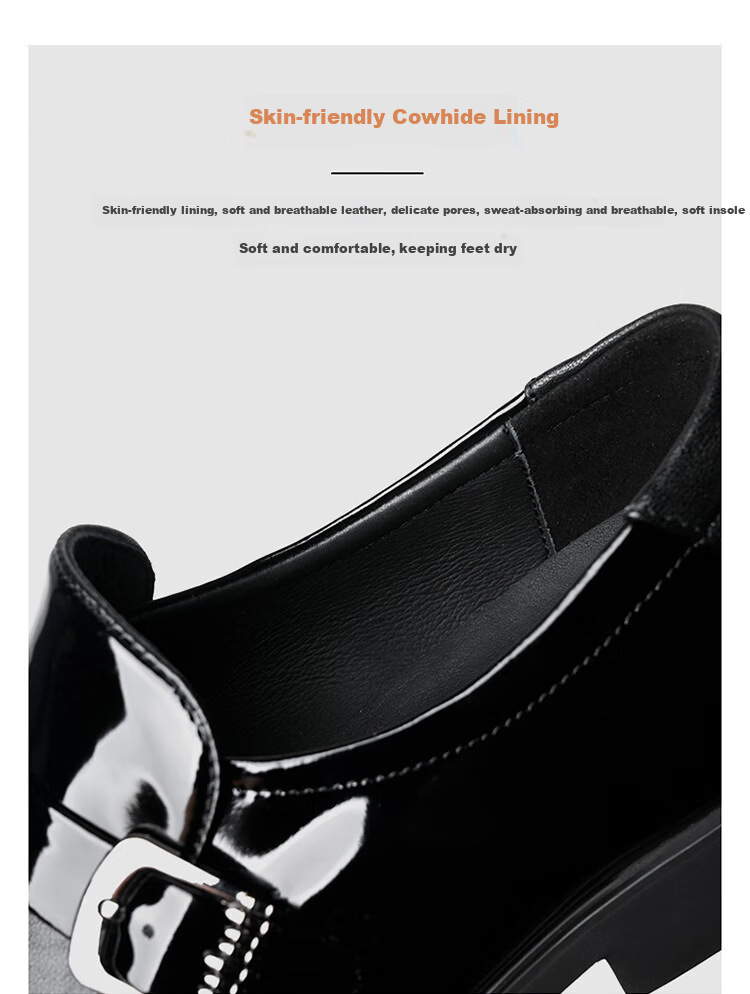 SPIDER KING Men's Shoes, Spring And Autumn Business Formal Shoes, Slip-On Men's Leather Shoes, Fashionable Comfortable Dad Shoes, Black, Size 41 4