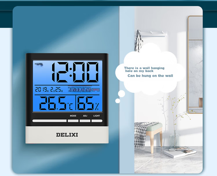 DELIXI ELECTRIC Thermometer, Indoor Home Use, High Precision, Backlit Electronic Digital Display, Temperature And Humidity Dual-Use, for Baby Room And Office 11