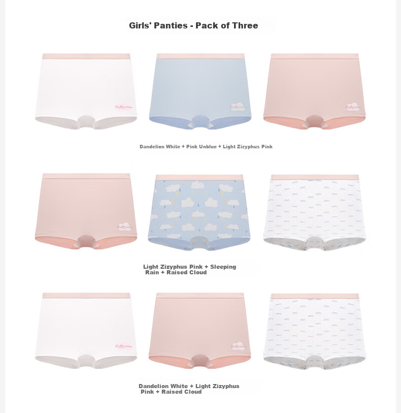Like Uu Children's Underwear, Boys And Girls Pure Cotton Class A Underwear, Puberty Elementary School Students' Underwear [Girls' Triangle Combination 1] 15