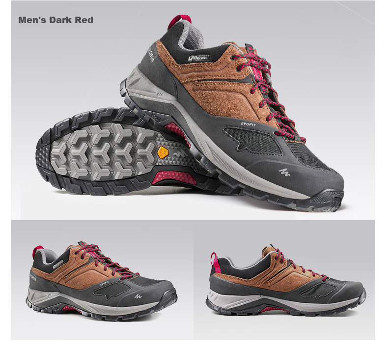 DECATHLON Men's MH100 Low-Top Outdoor Mountain Waterproof Non-Slip Shock-Absorbing Breathable Hiking Shoes, Dark Green, Size 42-2467875 8