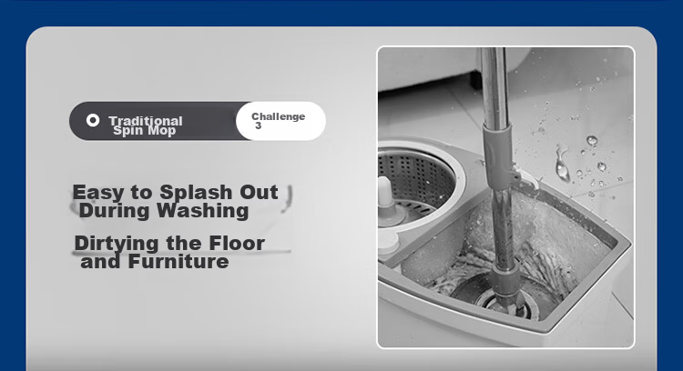 BAOJIAJIE [Yang Mi's Choice] Rotating Mop, 2 Cloths Included, Single Bucket with Dual Drives, No-Hand Wet And Dry Use 9