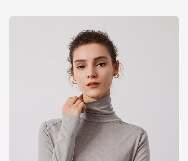 Navigare Women's Turtleneck Slim-Fit Base Layer, High-Elastic Solid Color Long-Sleeve Top 2335084501 42