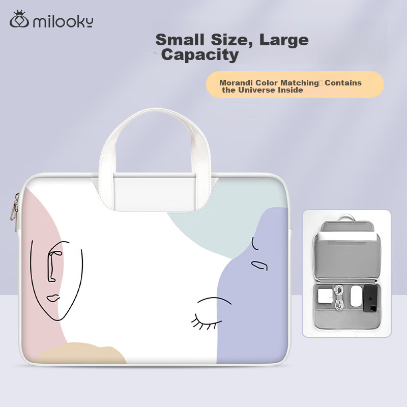 Milooky Laptop Bag Handheld for Women, Suitable for 13/14-Inch Laptops, Compatible with Huawei, Apple, Lenovo, Inner Sleeve Protective Case