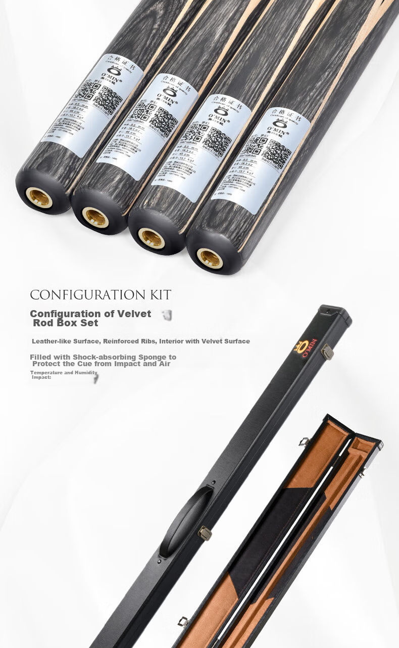 Aomi New Dream Pool Cue, Black 8 Snooker Cue Set, Black Eight Small Tip, 16 Color Ball Cue, Snooker Billiard Cue 15