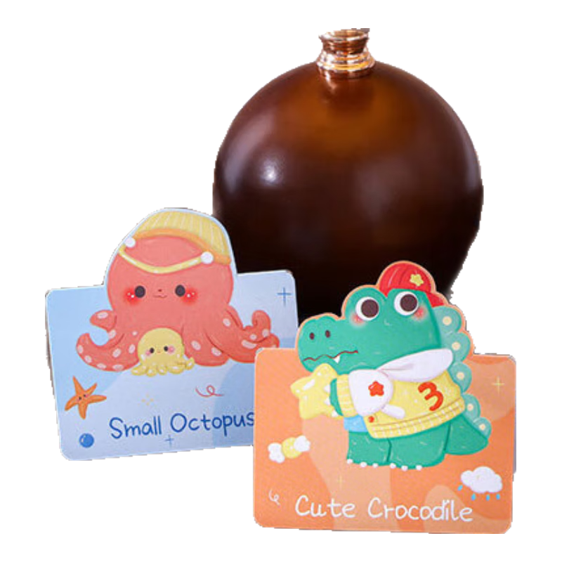 Shiluode 20 Cartoon Animal Greeting Cards, Instagram-Style Mid-Autumn Festival Mini Cards, Birthday Wishes, Gift Cards for Baking, Message Cards, Mixed Patterns