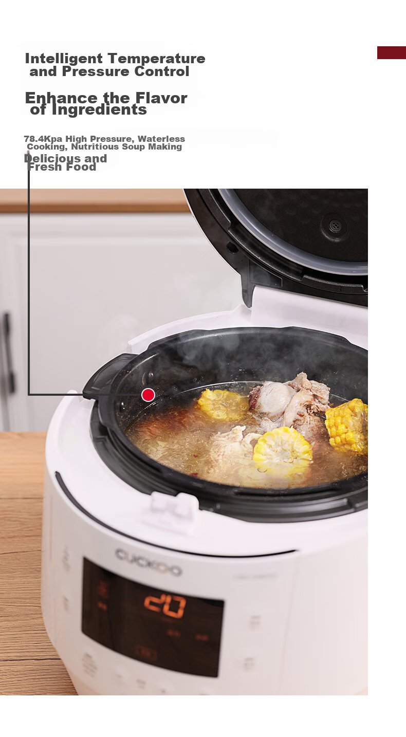 CUCKOO Korean Imported Electric Pressure Cooker, 1.8x High Pressure, Smart Reservation, Multifunctional, Automatic Pressure Release, Home Use Electric Pressure Cooker, 5 Liters, CMC-QAB50S 5