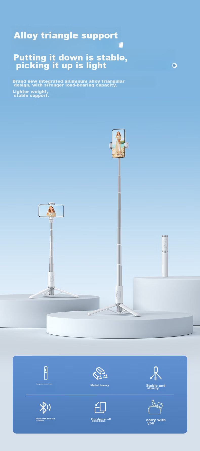 Feilipu [Mini Handheld Selfie Stick] 2026 New Portable Travel Outdoor Tripod, 360-Degree Rotation, Live Streaming Photography Vlog Multifunctional Selfie Gadget 5301 1