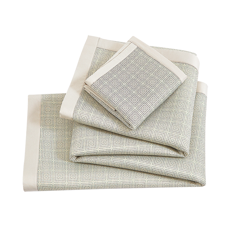 FUANNA Aokiqi Class A Washable Cooling Printed Mat Set for Two People, Three Pieces, Light Coffee Color, 1.8*2 Meters [Foldable]
