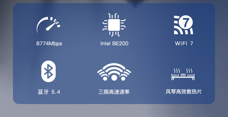 EDUP WiFi7 Wireless Network Card Self-Operated BE200 Tri-Band 8774M Desktop Computer Internal PCIE Bluetooth 5.4 Wireless Receiver Transmitter BE9715GS 2
