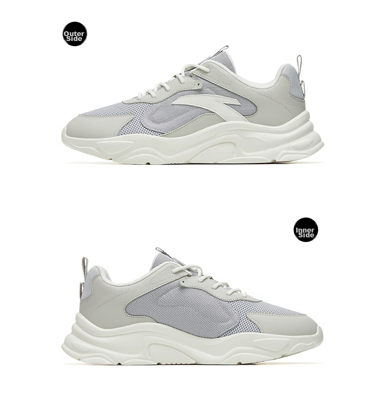 Anta Little Millennium Men's Casual Shoes Summer Mesh Breathable Thick Sole Height Increasing Commuter Dad Running Sports Shoes 33