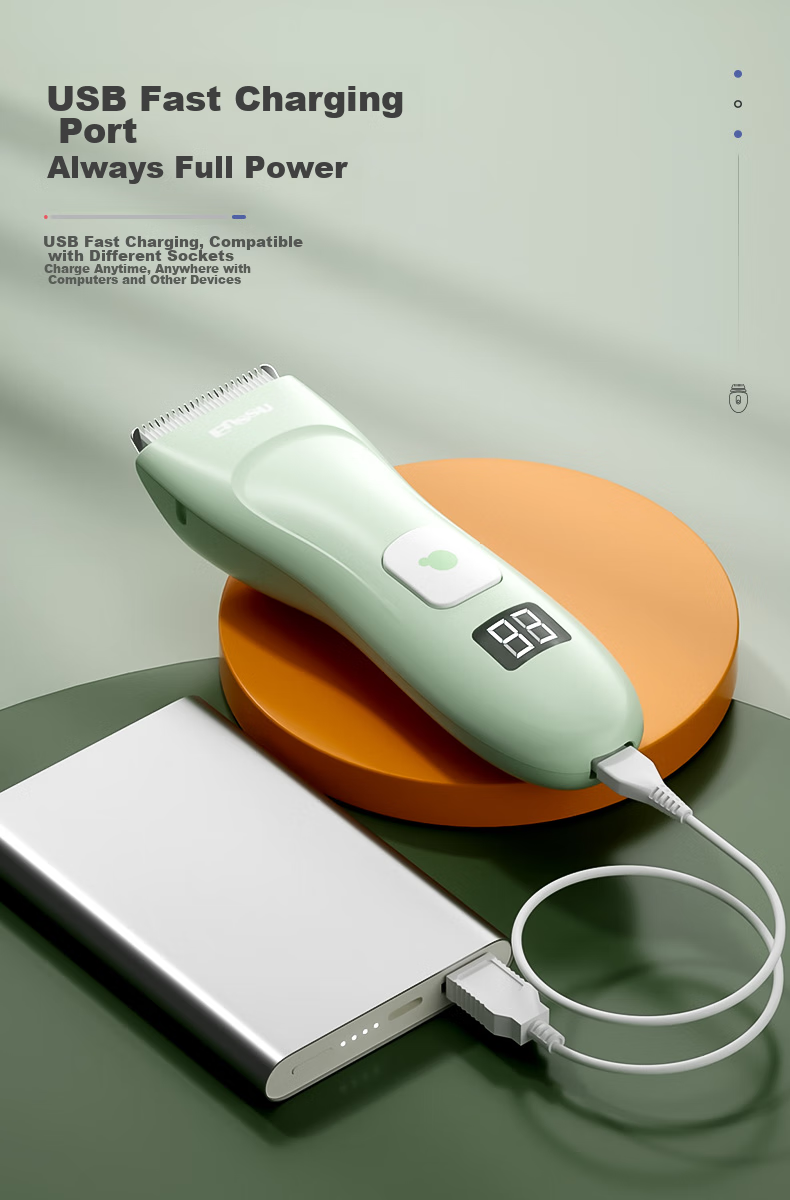 Enssu Baby Hair Clipper, Digital Display Low Noise Quiet Waterproof Children's Hair Trimmer Electric Shaver ES930A 8