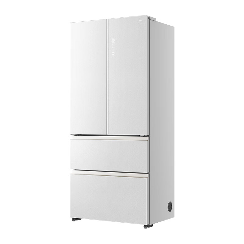 TCL470升法式四开门多门58cm超薄零嵌入式白色玻璃面板风冷家用电冰箱杀菌除味一级能效 R470P12-DQ