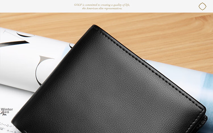 GOLF Men's Wallet, Durable Microfiber with Top-Grain Leather Card Holder And Coin Purse, Short Wallet Gift Box, Present for Boyfriend 2