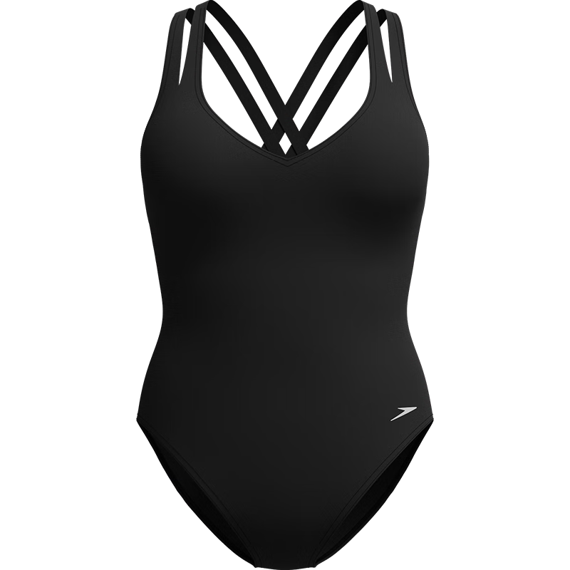 Speedo Women's Classic Series One-Piece Swimsuit with Shoulder Straps, Full Body Shaping, Slimming Effect for Hot Springs, Sun Protection, Chlorine-Resistant, Black, Size S