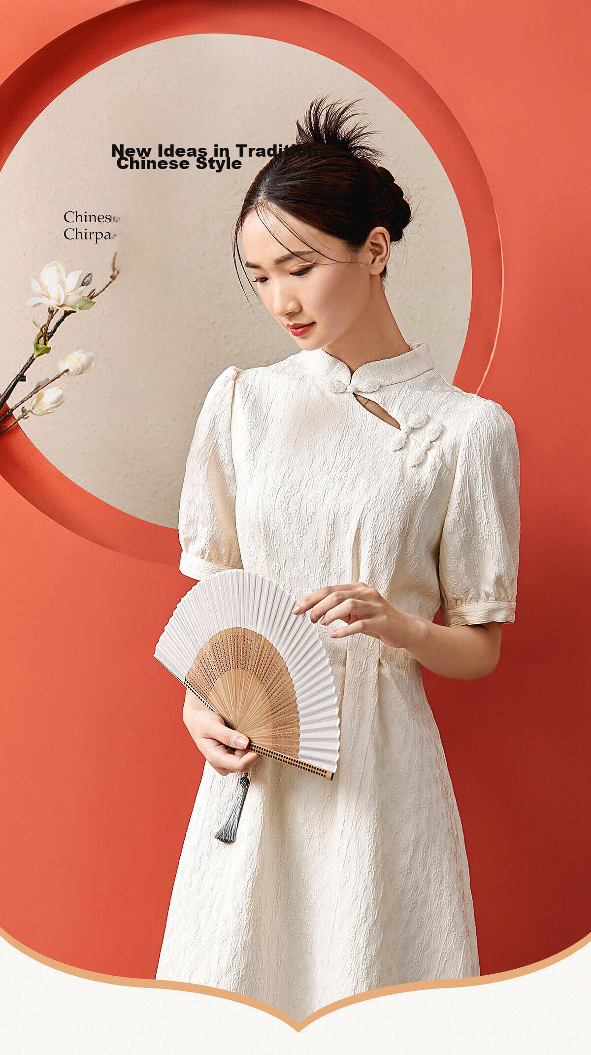 Shangdu Bila New Chinese Style Stand Collar Pankou Improved Floral Qipao Dress Summer Apricot Base Floral 132L48002 M 1