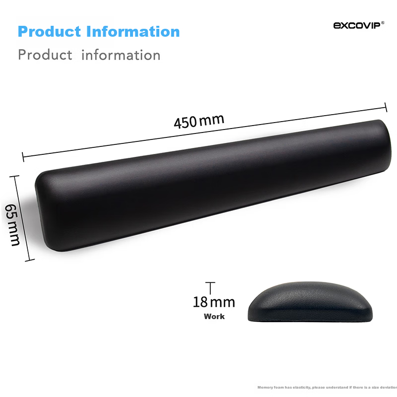 EXCO Leather 104-Key Keyboard Wrist Rest, Ergonomic Wrist Support, Keyboard Pad, Wrist Cushion, Mouse Pad Wrist Protector, Silicone Leather Palm Rest Keyboard Hand Pillow, Black 6098 6