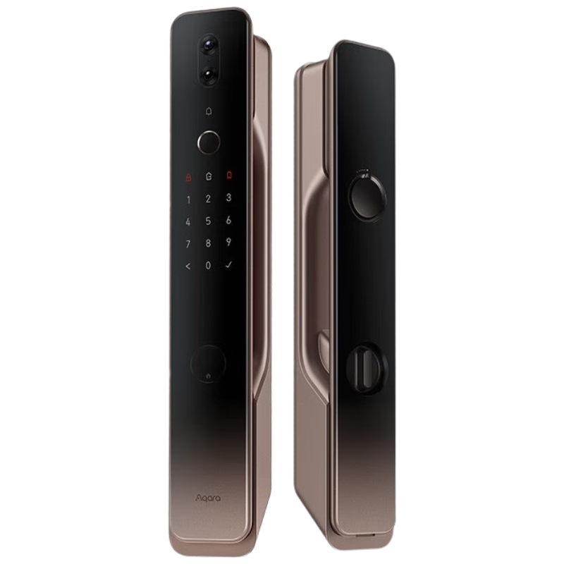 Aqara Lumi United Smart Peephole Lock H100 Fully Automatic Push-Pull Fingerprint Lock Compatible with Apple HomeKit Coffee Gold