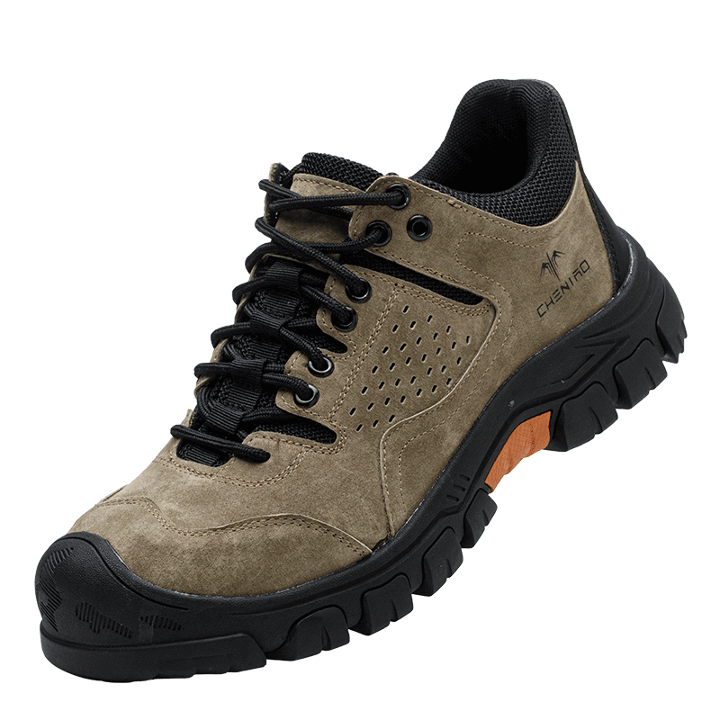 Chichengniao Men's Safety Work Shoes Anti-Smash Anti-Puncture Plastic Toe Insulated Lightweight Comfortable Construction Site Durable Soft Sole Breathable Safety Shoes 8833 Dark Gray Size 38