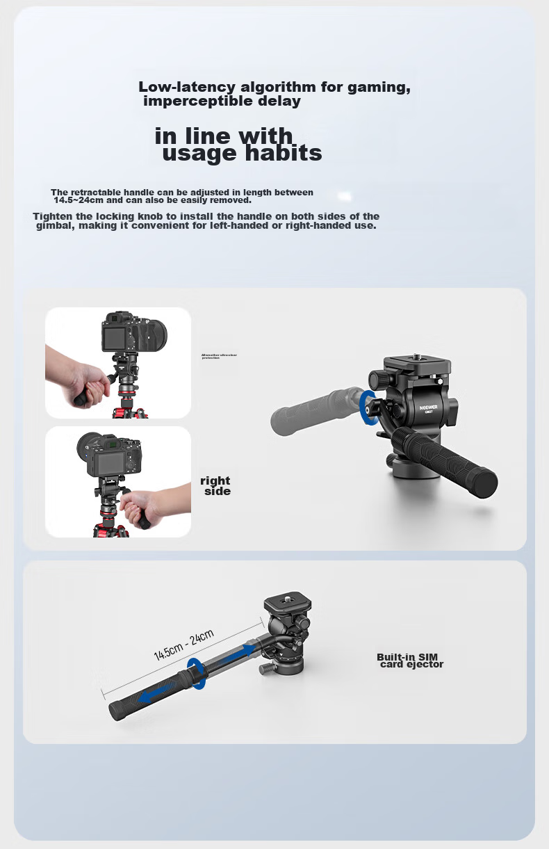 NEEWER Aluminum Alloy Tripod with Hydraulic Damping Ball Head, Leveling Base, Bowl Head, Arm Handle, Quick Release Plate, Panoramic Photography And Videography Camera Mirrorless Camera Stand GM27 7