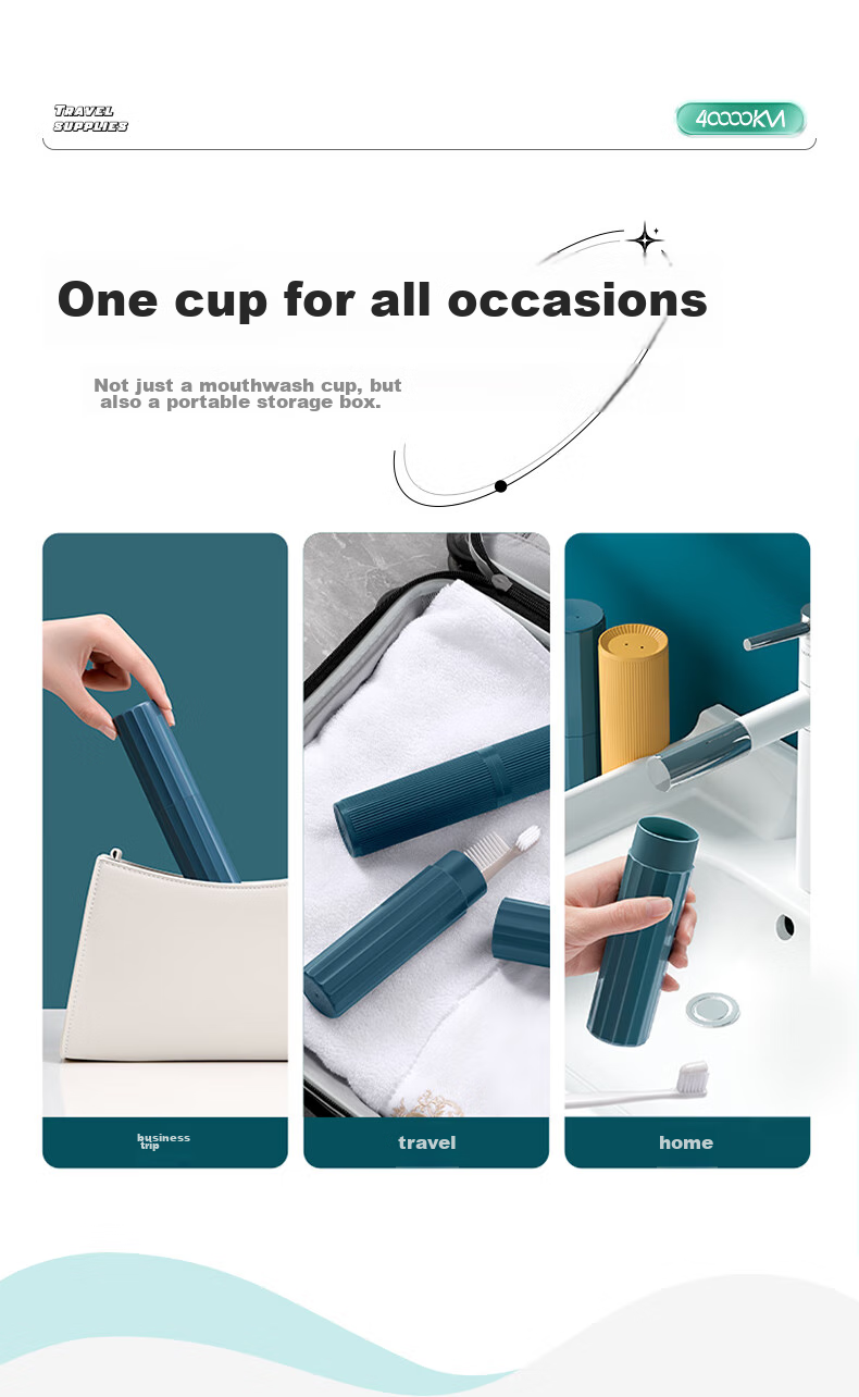 40,000 Kilometers Mouthwash Cup Toothbrush Travel Set Toothbrush Holder Toothpaste Storage Box Travel Oral Care Kit Mouth Rinse Cup 7